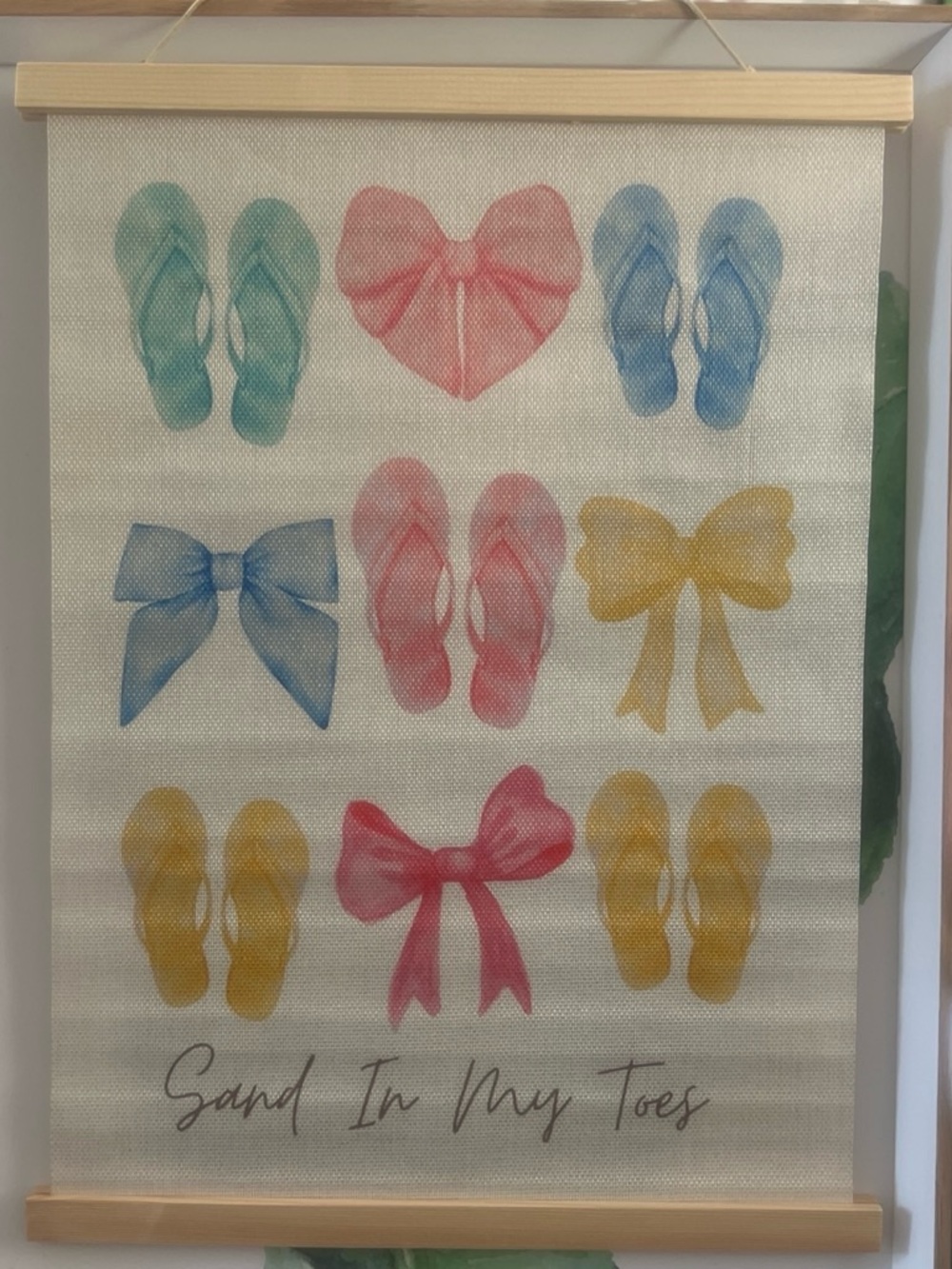 Sand In My Toes Wall Art - Multicolor Beach Flip-Flop Print
